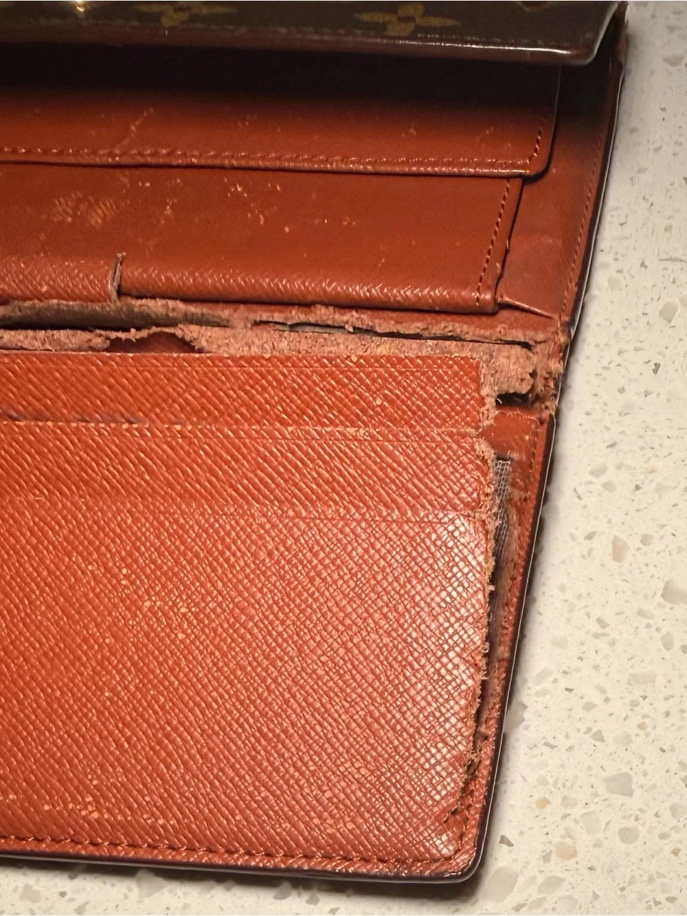 Vintage Louis Vuitton Monogram Long Wallet Brown Bifold - As Is/Repair
